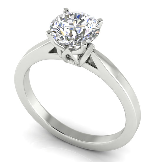 Tulip Basket Round Cut Moissanite Engagement Ring