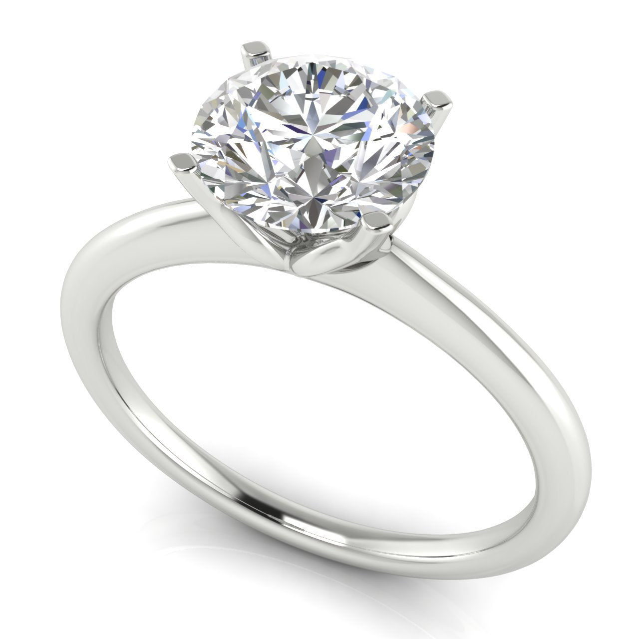 Tulip Set Round Cut Moissanite Engagement Ring