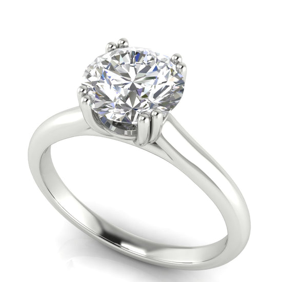 Double Prong Round Cut Moissanite Engagement Ring