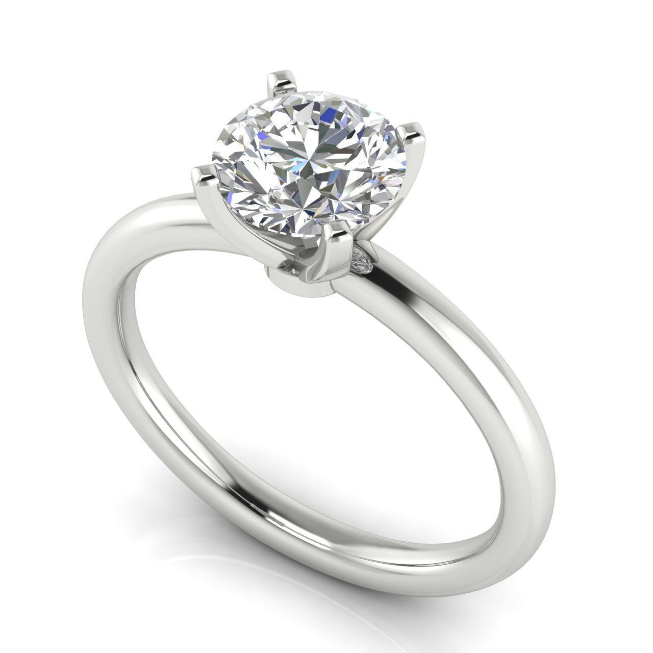 Classic Round Cut Moissanite Engagement Ring