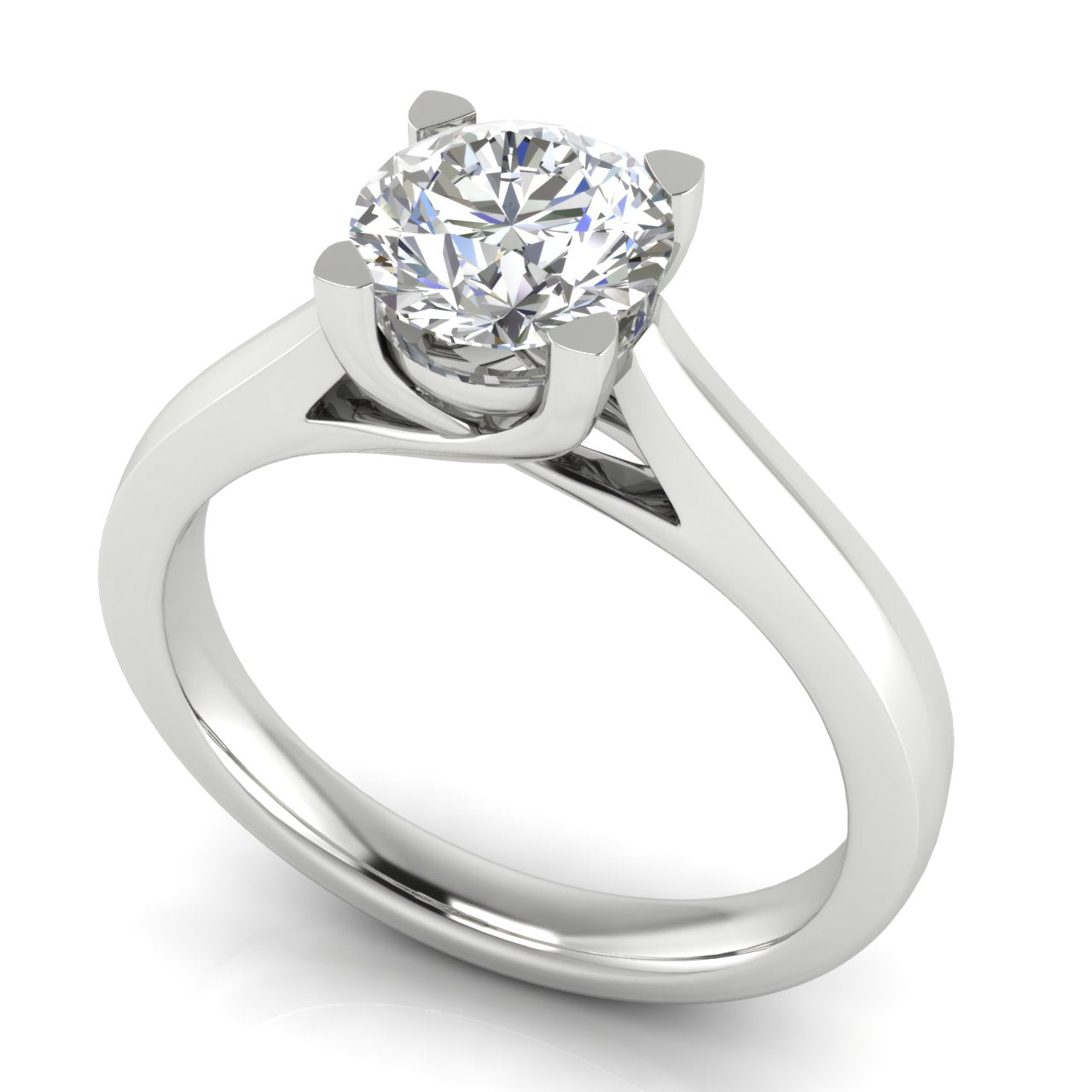 Crossover Round Cut Lab Diamond Engagement Ring