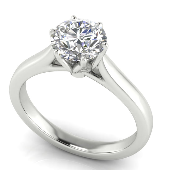 Floral Round Cut Moissanite Engagement Ring