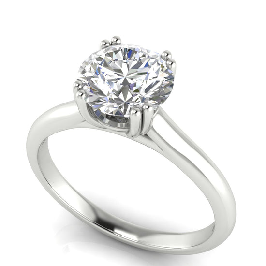 Double Prong Round Cut Lab Diamond Engagement Ring