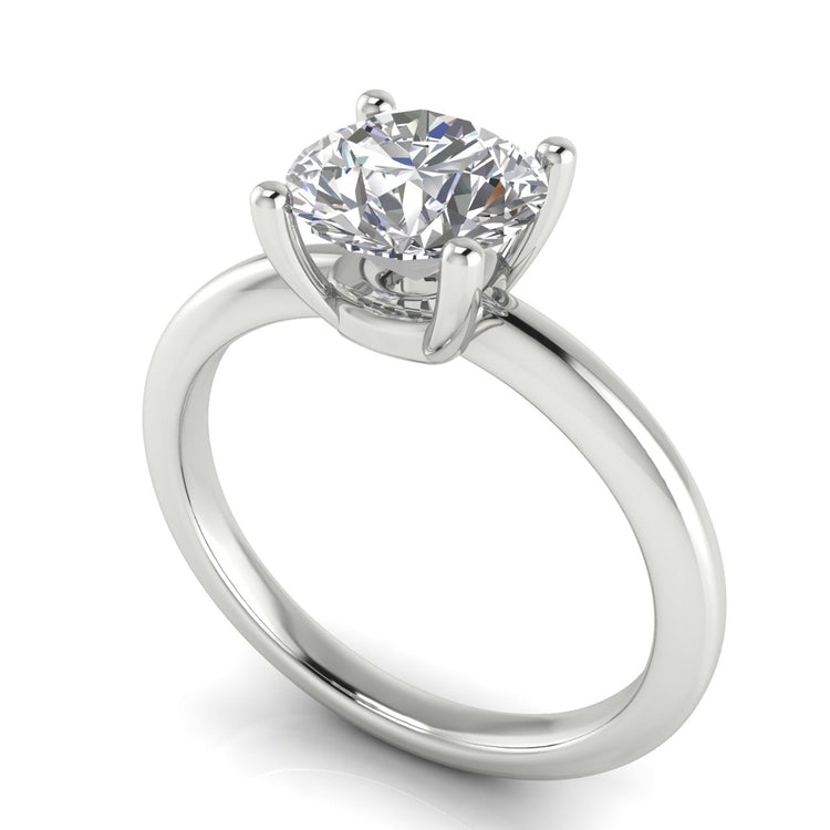 Basket Set Round Cut Lab Diamond Engagement Ring