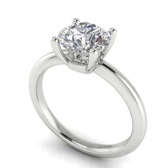 Basket Set Round Cut Moissanite Engagement Ring