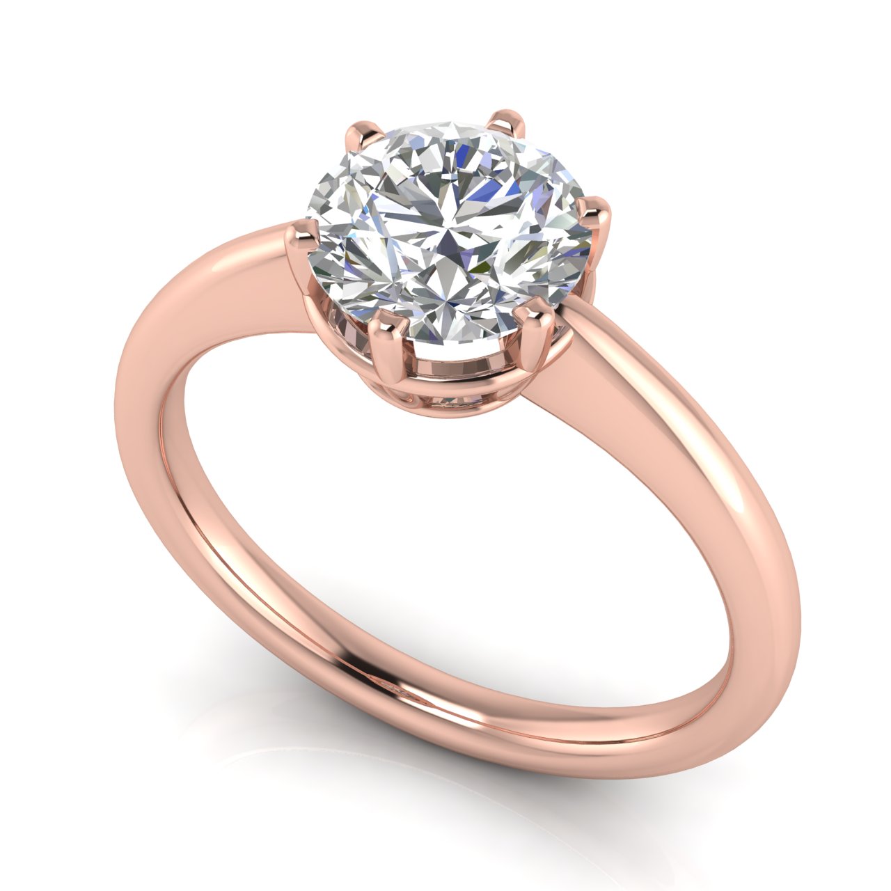 6 Prong Donut Round Cut Moissanite Engagement Ring