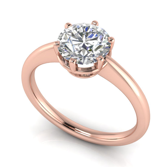 6 Prong Donut Round Cut Moissanite Engagement Ring