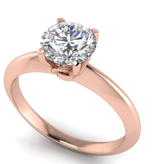 Tulip Prong Round Cut Moissanite Engagement Ring