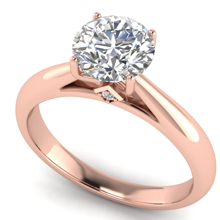 Elegant Hidden Stone Round Cut Moissanite Engagement Ring