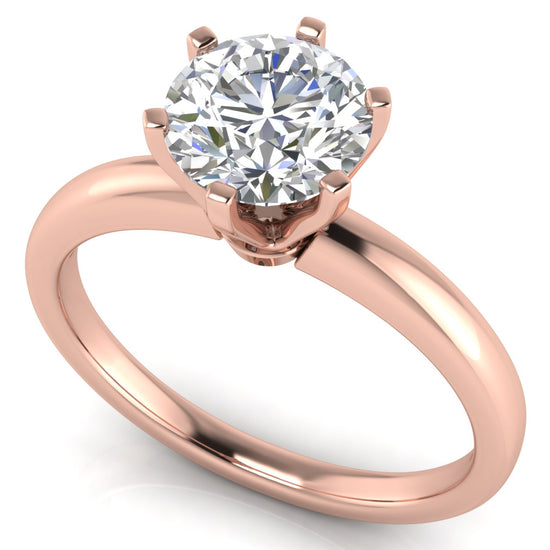 Elegant 6 Prong Round Cut Moissanite Engagement Ring