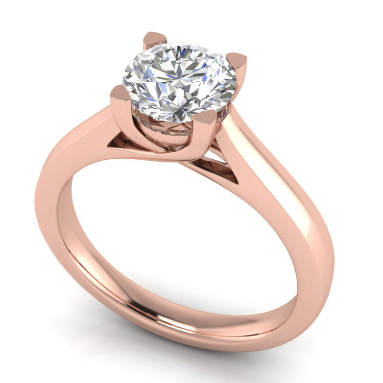 Crossover Round Cut Moissanite Engagement Ring