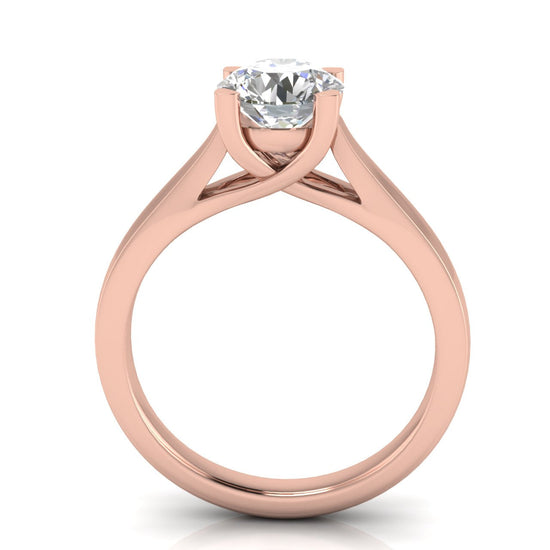 Crossover Round Cut Lab Diamond Engagement Ring