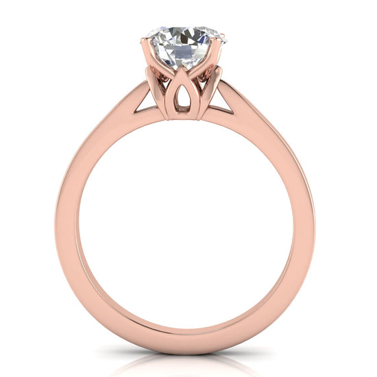 Tulip Basket Round Cut Moissanite Engagement Ring