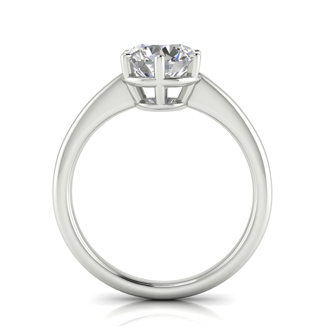 6 Prong Donut Round Cut Lab Diamond Engagement Ring