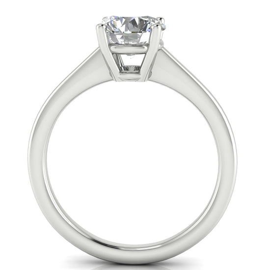 Basket Set Floating Round Cut Lab Diamond Engagement Ring