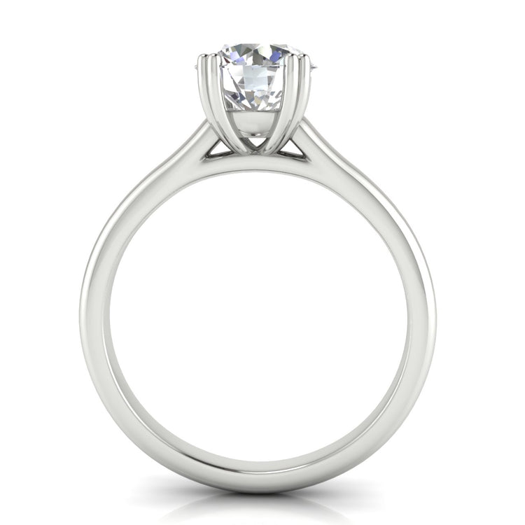 Double Prong Round Cut Moissanite Engagement Ring