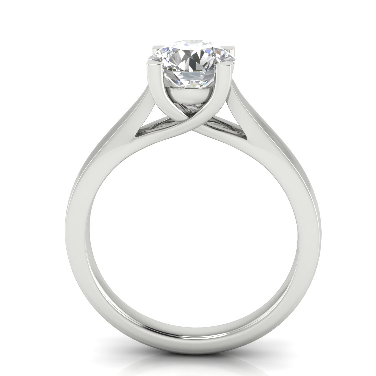 Crossover Round Cut Moissanite Engagement Ring