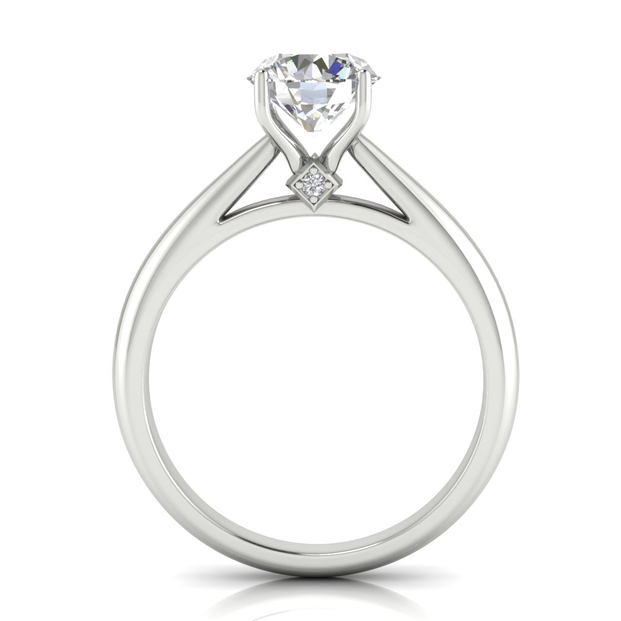 Elegant Hidden Stone Round Cut Lab Diamond Engagement Ring