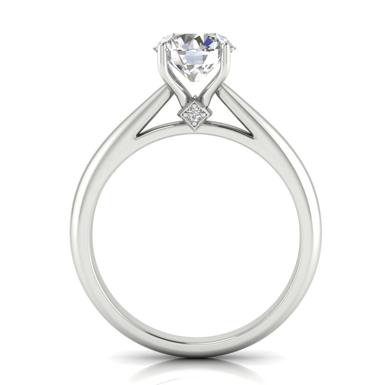 Elegant Hidden Stone Round Cut Moissanite Engagement Ring