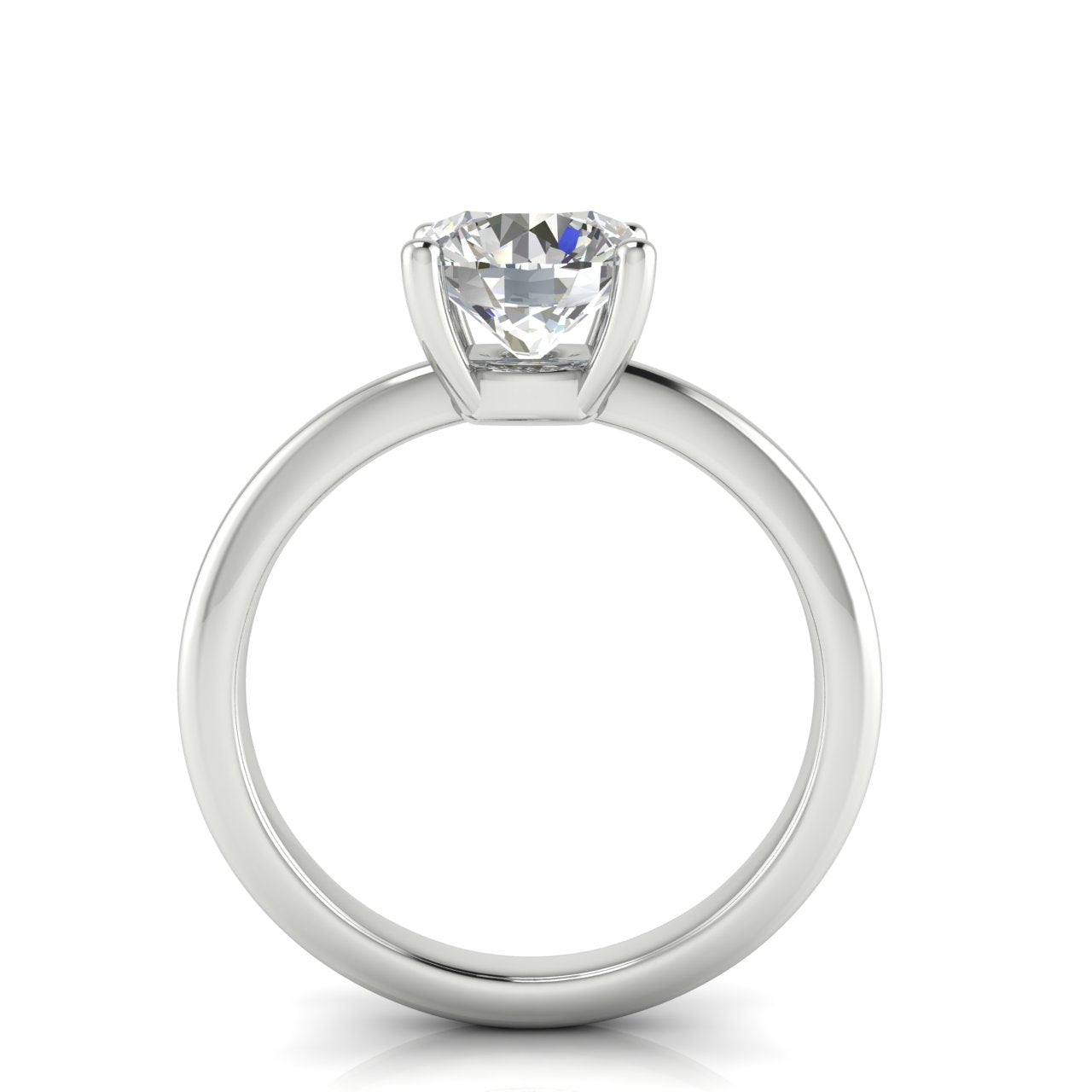 Basket Set Round Cut Lab Diamond Engagement Ring