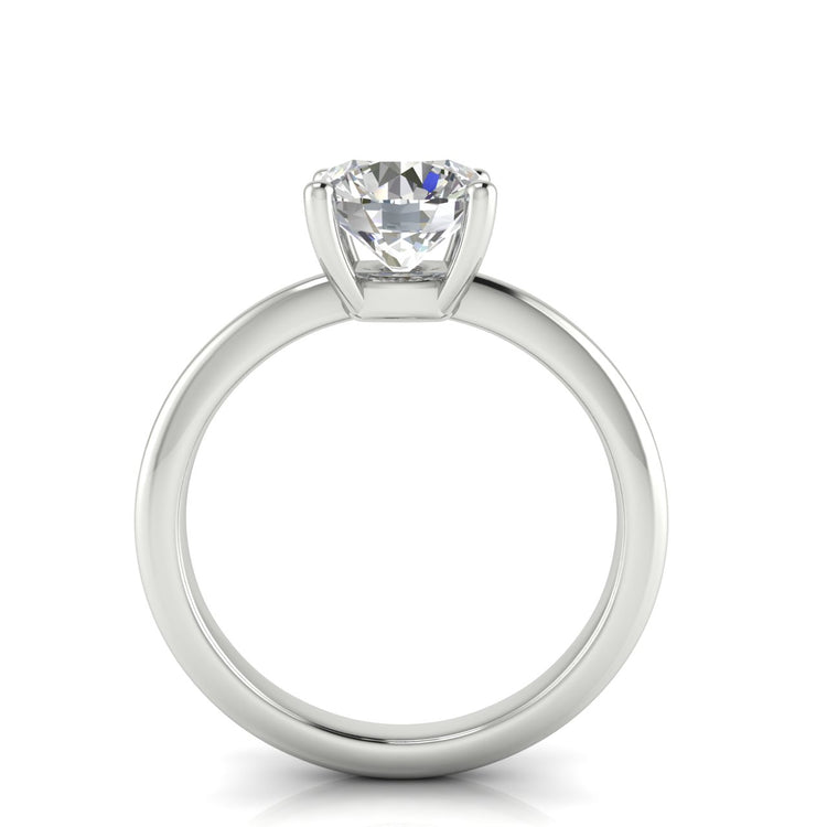 Basket Set Round Cut Moissanite Engagement Ring