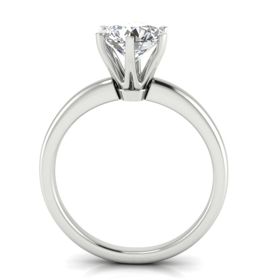 Elegant 6 Prong Round Cut Lab Diamond Engagement Ring