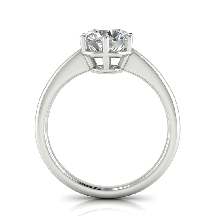 6 Prong Donut Round Cut Moissanite Engagement Ring