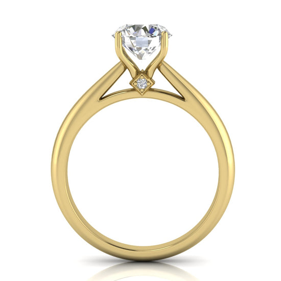 Elegant Hidden Stone Round Cut Moissanite Engagement Ring