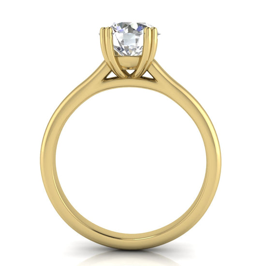 Double Prong Round Cut Lab Diamond Engagement Ring