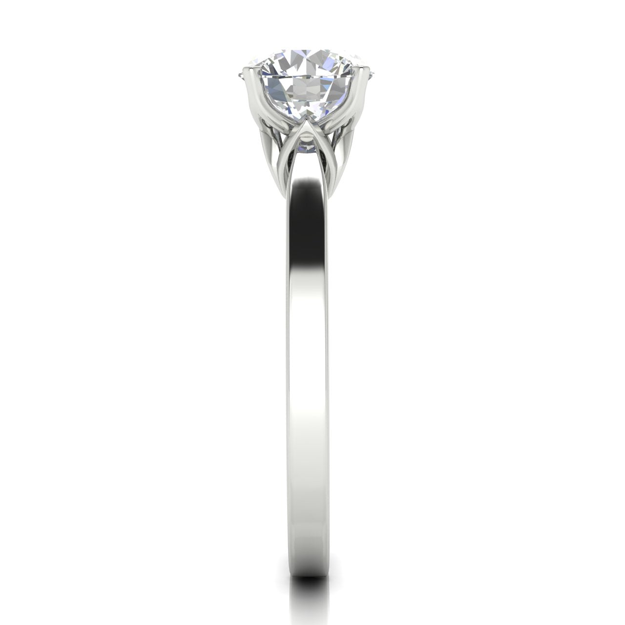 Tulip Basket Round Cut Lab Diamond Engagement Ring