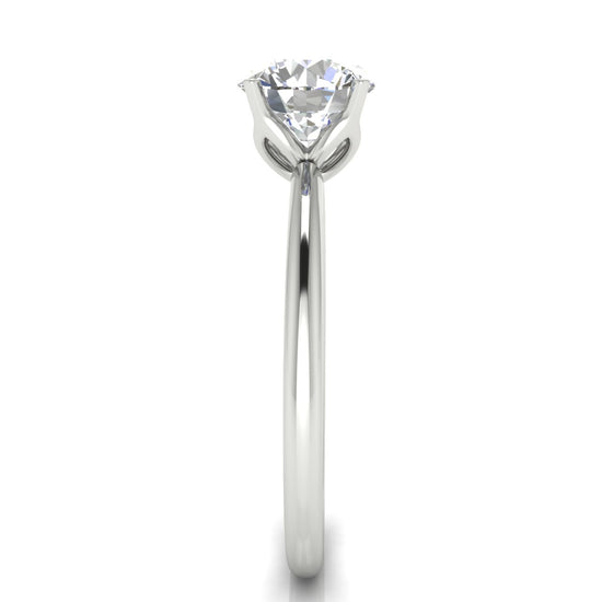 Tulip Set Round Cut Lab Diamond Engagement Ring