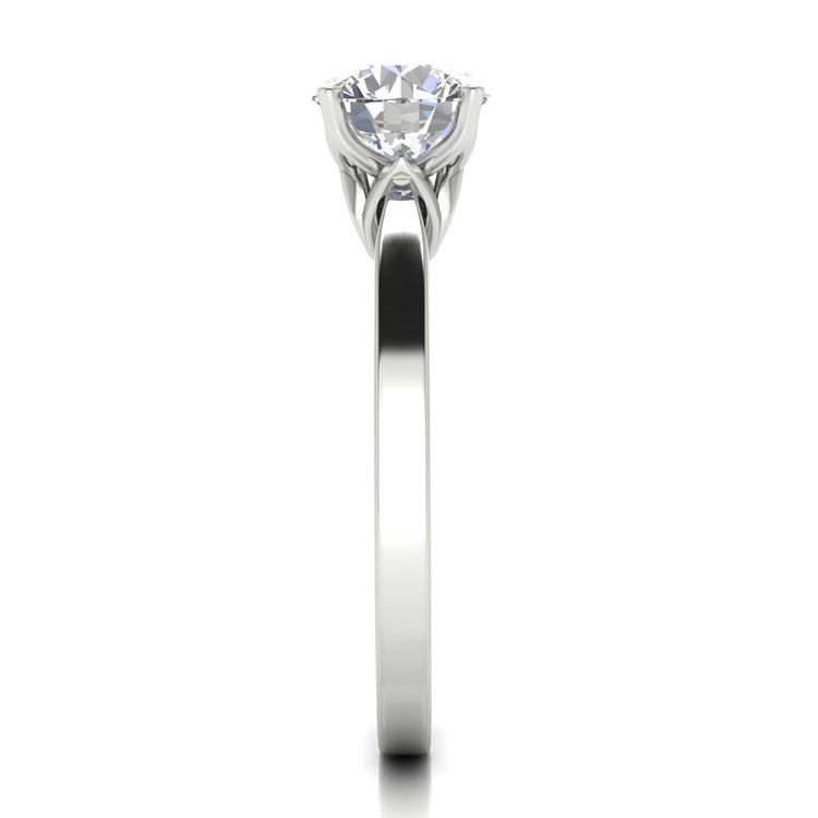 Tulip Basket Round Cut Moissanite Engagement Ring