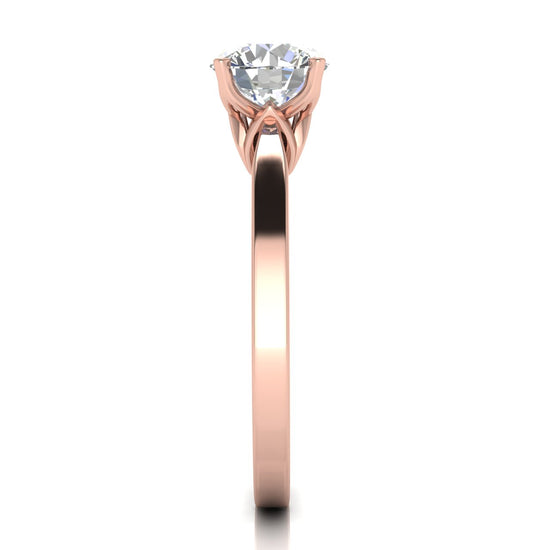 Tulip Basket Round Cut Moissanite Engagement Ring