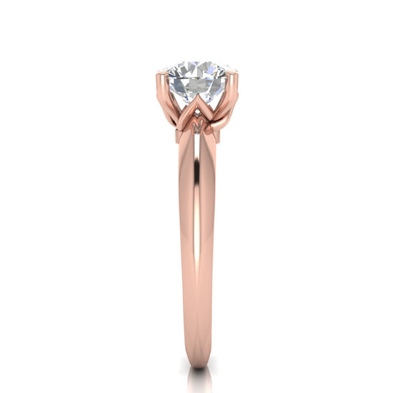 Tulip Prong Round Cut Lab Diamond Engagement Ring