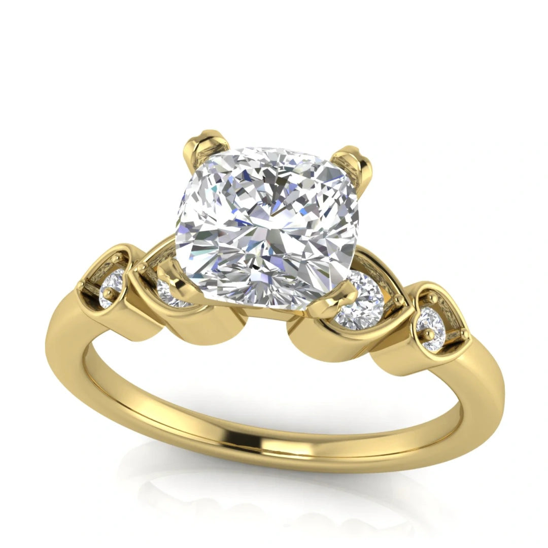 Romance Cushion Cut Lab Diamond Engagement Ring