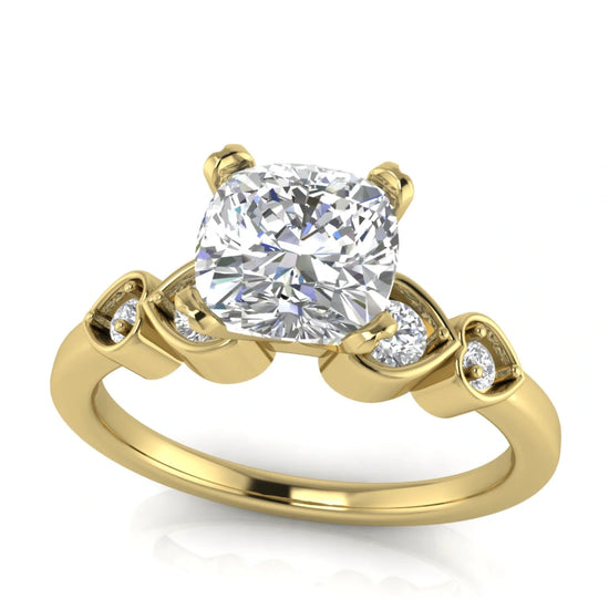 Romance Cushion Cut Lab Diamond Engagement Ring