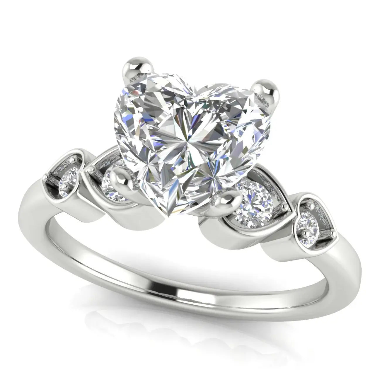 Romance Heart Shaped Lab Diamond Engagement Ring