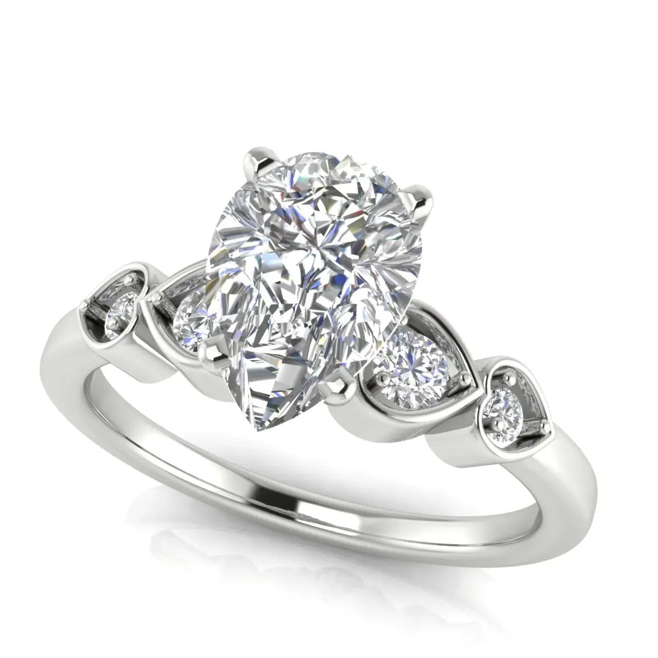 Romance Pear Shaped Lab Diamond Engagement Ring