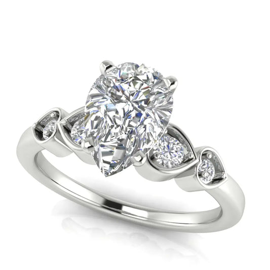 Romance Pear Shaped Lab Diamond Engagement Ring