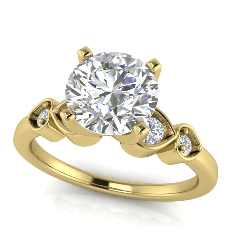 Romance Round Cut Lab Diamond Engagement Ring