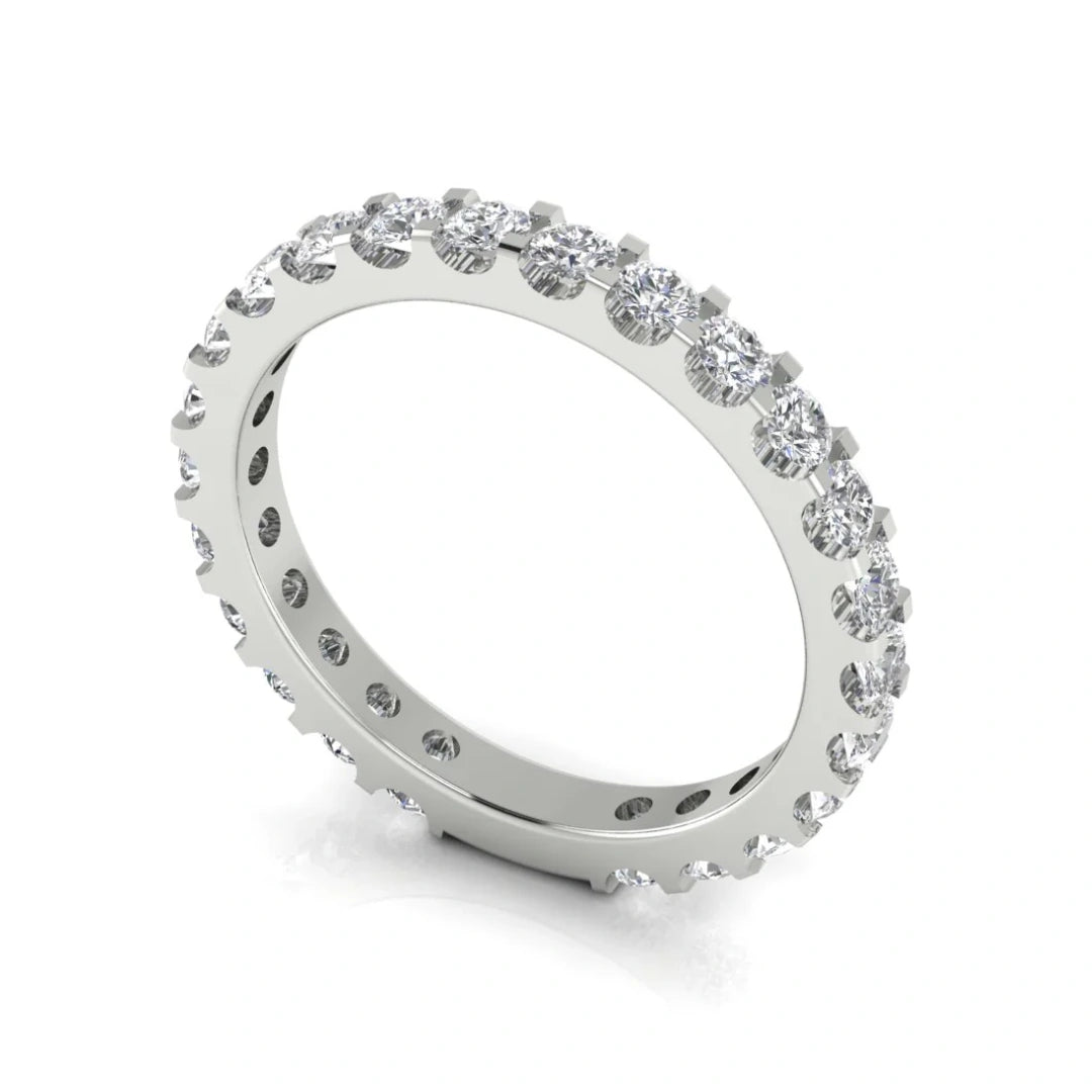 Round Cut Eternity Lab Diamond Wedding Ring