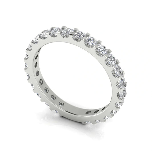 Round Cut Eternity Lab Diamond Wedding Ring