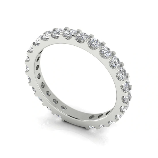 Round Cut Eternity Lab Diamond Wedding Ring