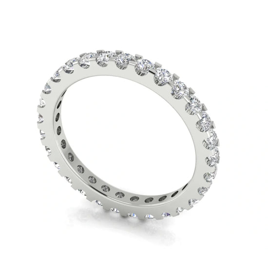 Round Cut Shared Prong Full Eternity Lab Diamond Wedding Ring