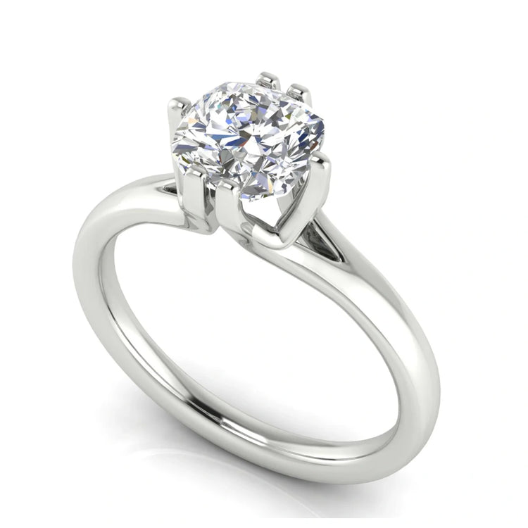 Suspended Cushion Cut Lab Diamond Engagement Ring