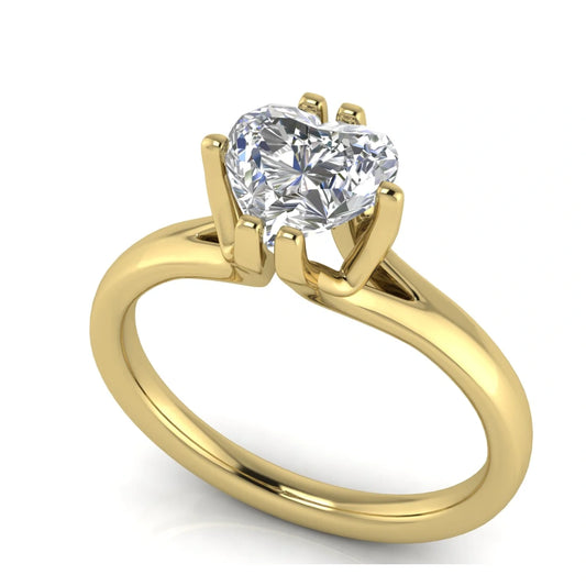 Suspended Heart Shaped Lab Diamond Engagement Ring