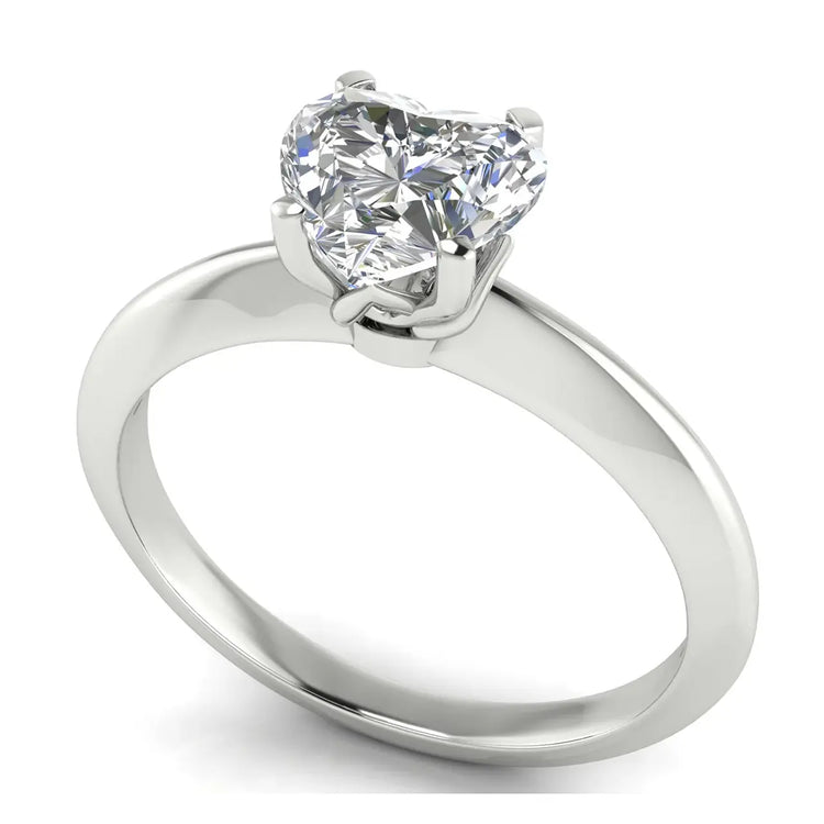 Tulip Prong Heart Shaped Lab Diamond Engagement Ring