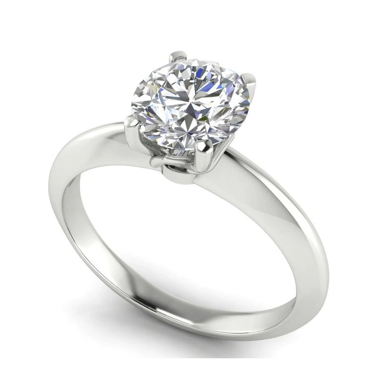 Tulip Prong Round Cut Lab Diamond Engagement Ring