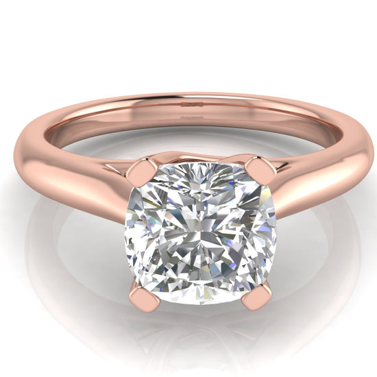 Bypass Basket Cushion Cut Moissanite Engagement Ring