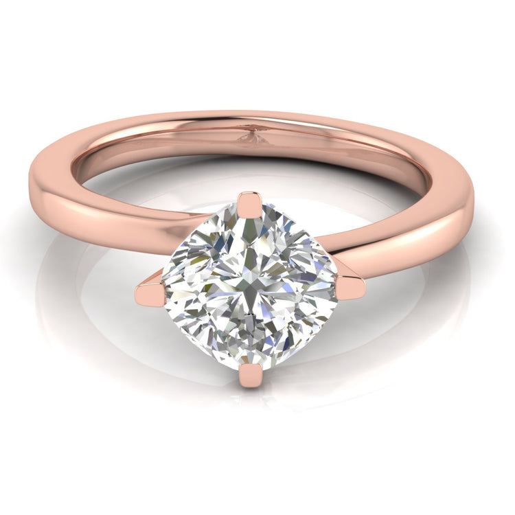 Bypass Cushion Cut Moissanite Engagement Ring